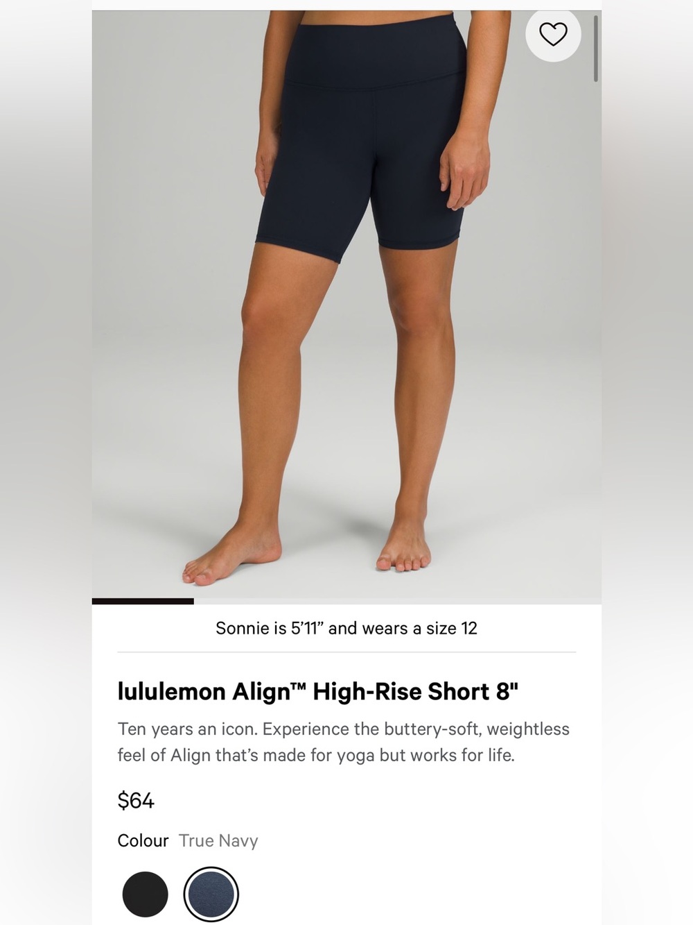 lululemon athletica Align High-Rise Bike Shorts — True Navy